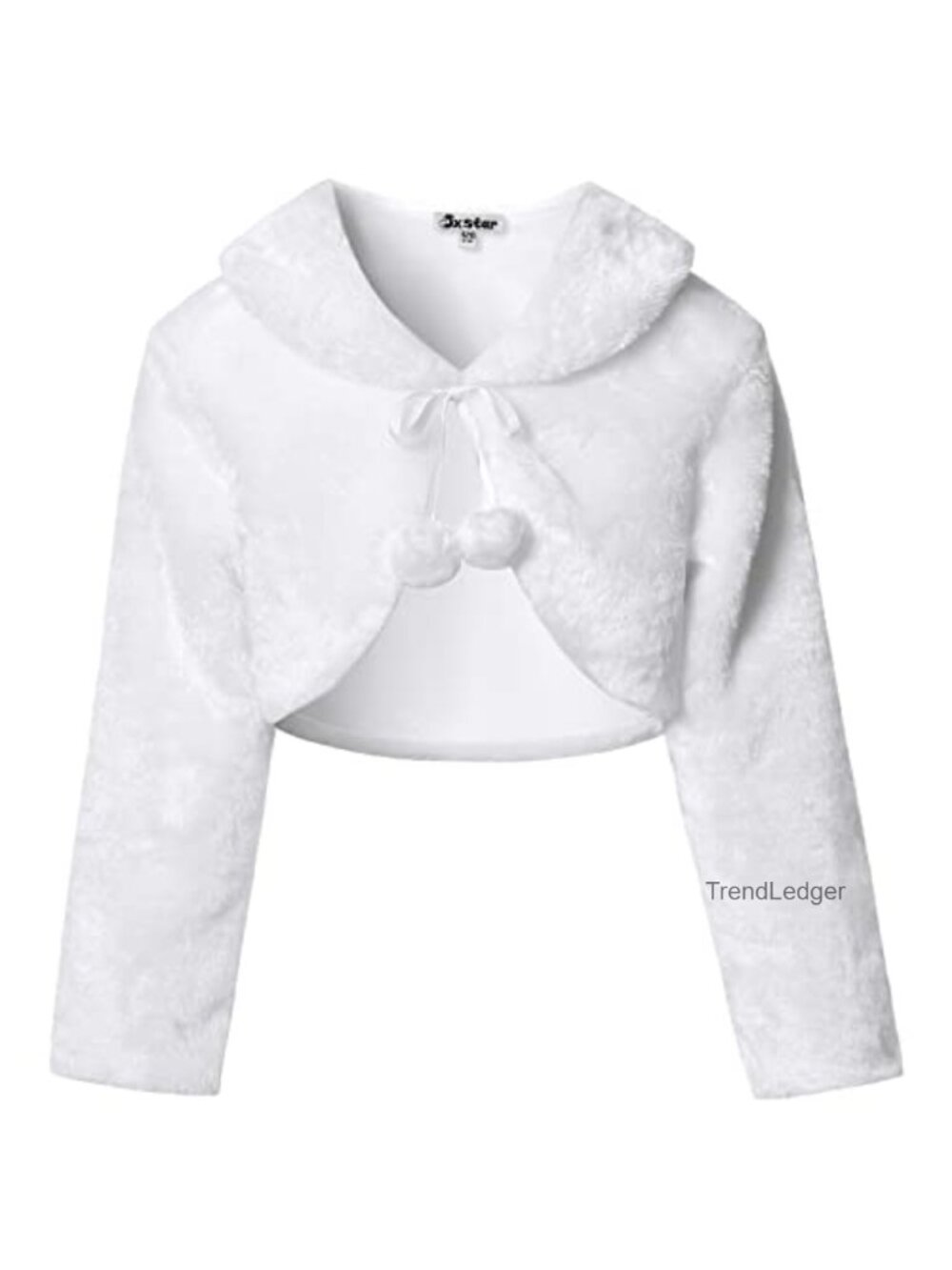 Girls Faux Fur Bolero Shrug Long Sleeve Dress Cover Up
